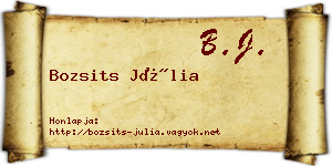 Bozsits Júlia névjegykártya
