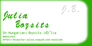 julia bozsits business card